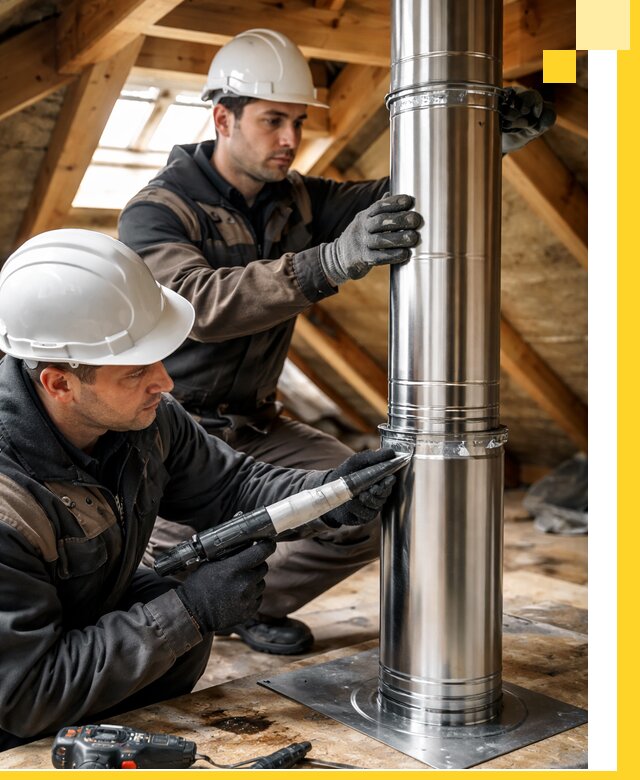 Монтаж дымоходов для каминов в Асбесте с гарантией качества