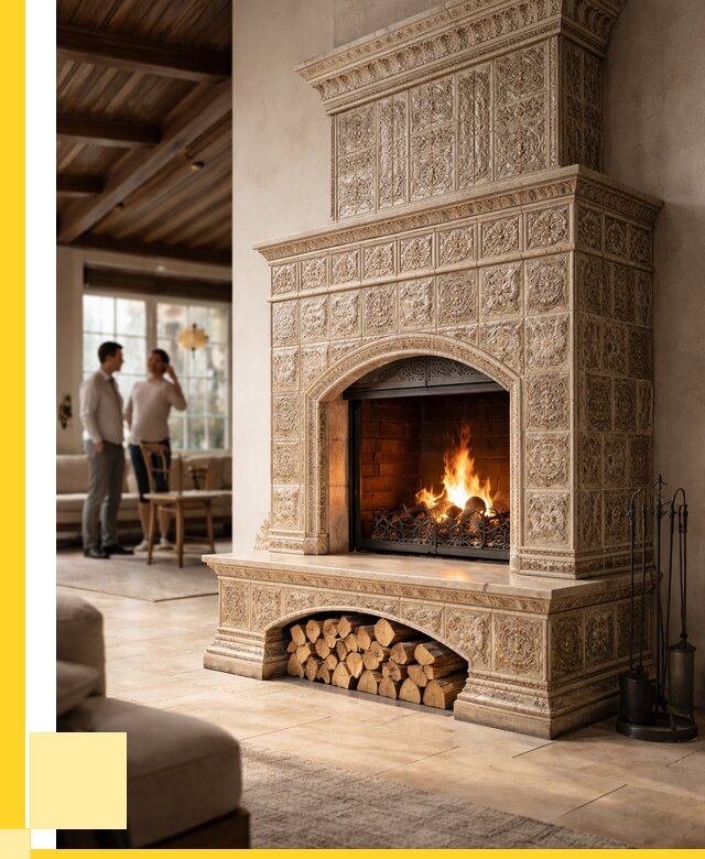 Купить изразцовый камин в Асбесте от 252675 р. | ЭриданСбс