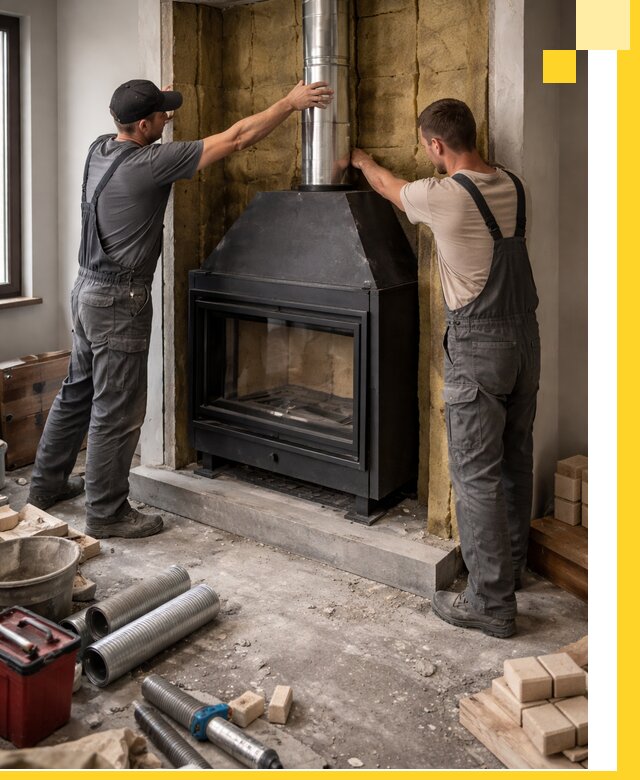 Изготовление и монтаж закрытых каминов в Асбесте под ключ