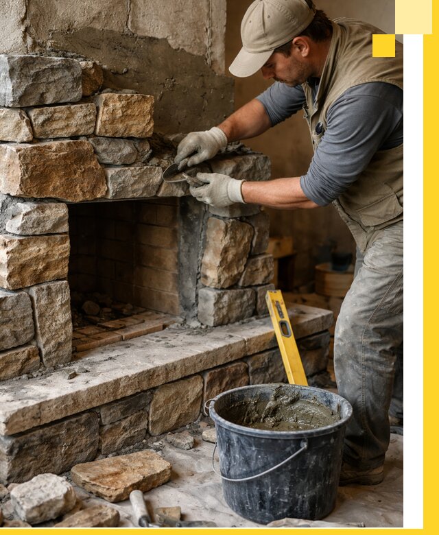 Изготовление и установка каменных каминов под ключ в Асбесте