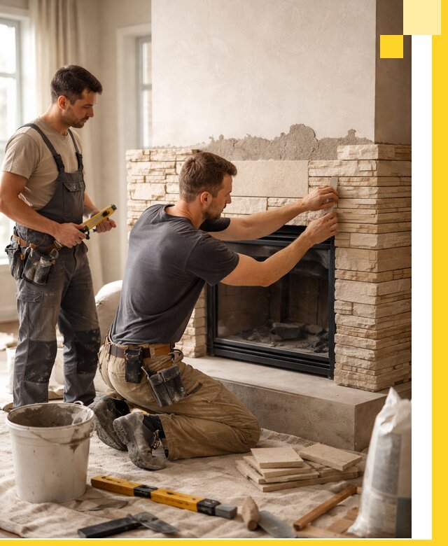 Установка и монтаж каминов для загородного дома в Асбесте