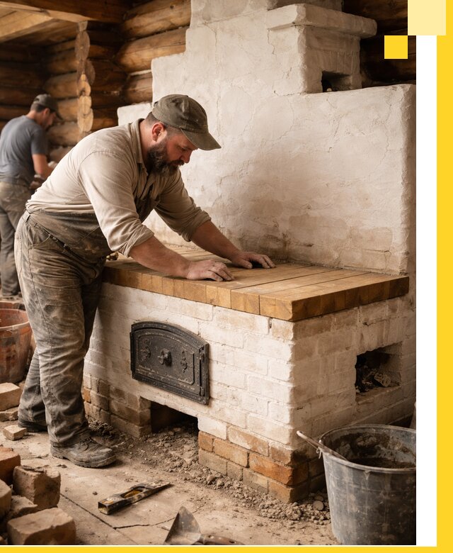 Проектирование и установка русской печи с лежанкой в Асбесте