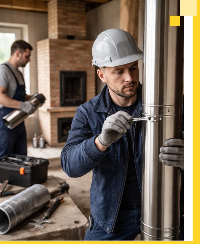 Профессиональный монтаж дымоходов для печей в Асбесте