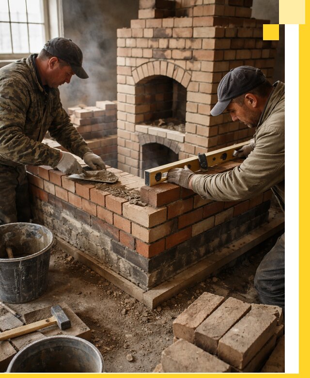 Изготовление и монтаж печей и каминов из кирпича в Асбесте