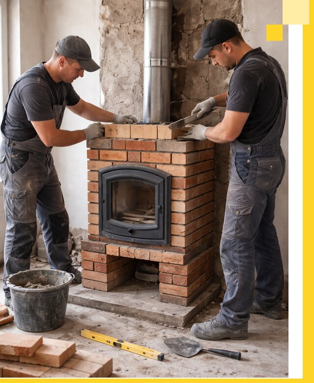 Монтаж печи камина под ключ в Асбесте с гарантией и пусконаладкой