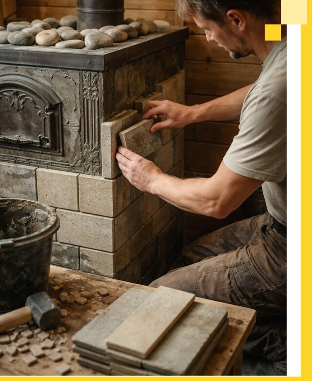 Облицовка банных печей в Асбесте профессиональная отделка