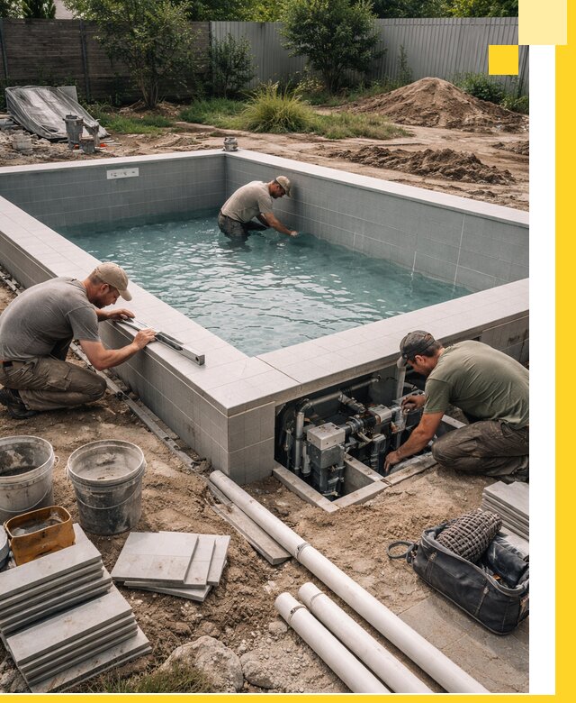 Строительство и монтаж бассейнов для дачи под ключ в Асбесте