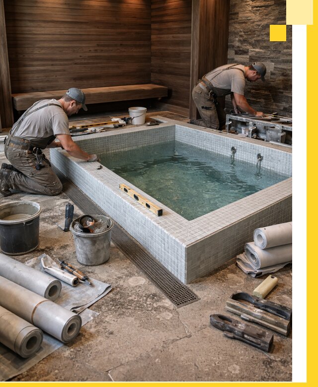 Установка и строительство бассейнов для сауны в Асбесте