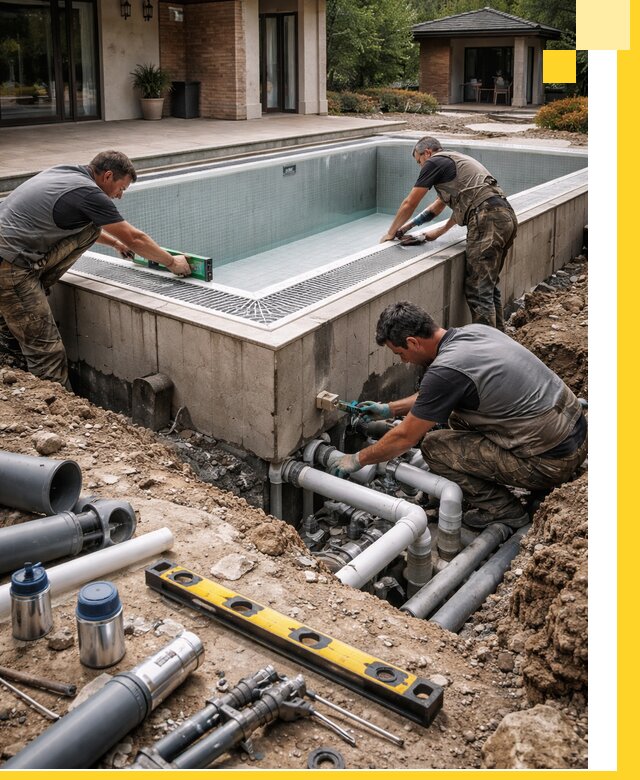 Строительство переливных бассейнов в Асбесте под ключ