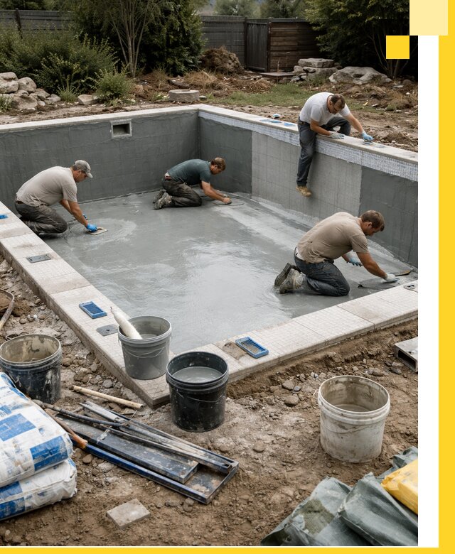 Изготовление и монтаж чаши бассейна под ключ в Асбесте