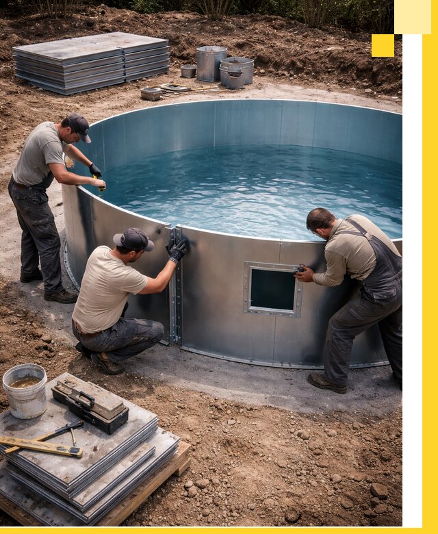 Круглые бассейны под ключ в Асбесте проектирование и монтаж