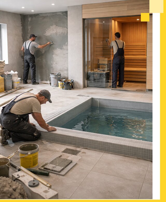 Проектирование и строительство сауны с бассейном в Асбесте