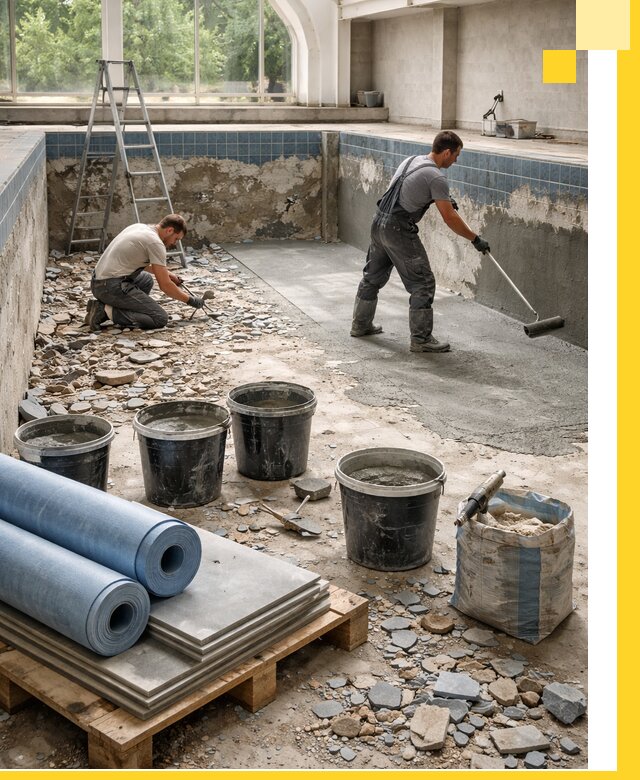 Реконструкция бассейнов в Асбесте: ремонт, гидроизоляция