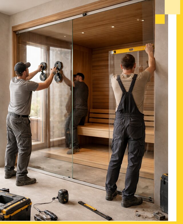 Производство и монтаж стеклянных саун под ключ в Асбесте