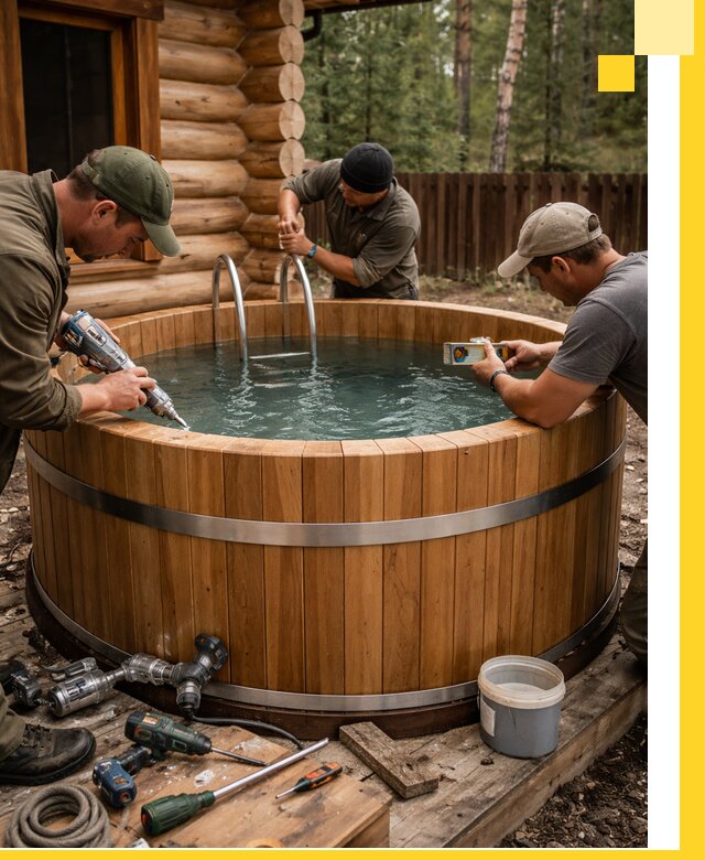 Строительство бань с купелью под ключ и отделкой в Асбесте