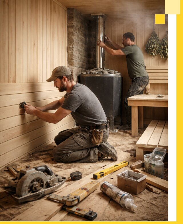 Полное строительство и оснащение парных под ключ в Асбесте