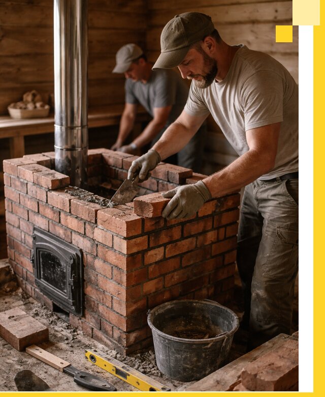 Кирпичные печи для бани под ключ в Асбесте, проект и монтаж