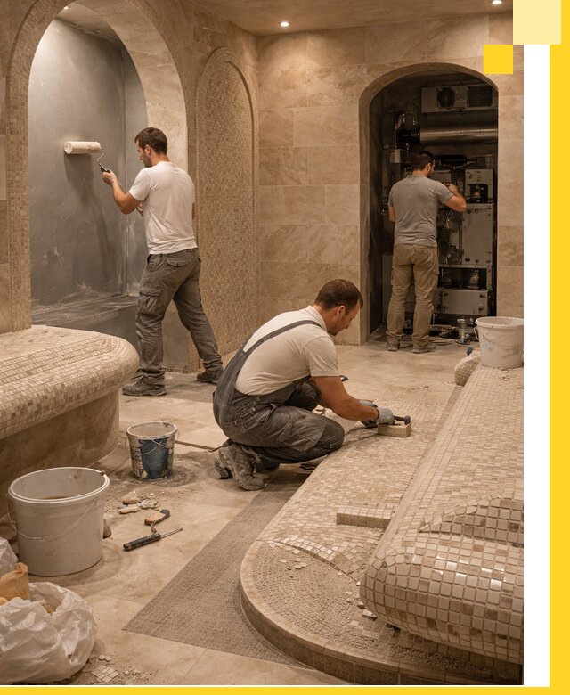 Строительство бани с хамамом и бассейном под ключ в Асбесте