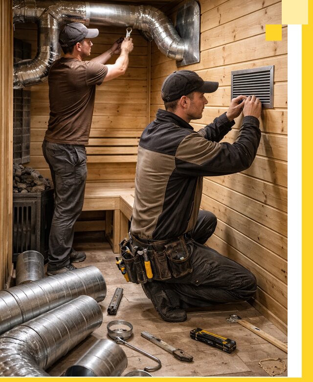 Проектирование и монтаж вентиляции бани в Асбесте под ключ