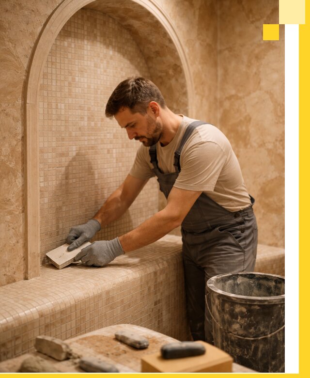 Профессиональная отделка хамамов с мозаикой под ключ в Асбесте