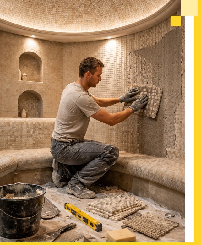 Устройство и монтаж домашнего хамама под ключ в Асбесте