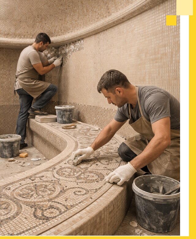 Плитка для хамама в Асбесте, укладка, подбор и поставка