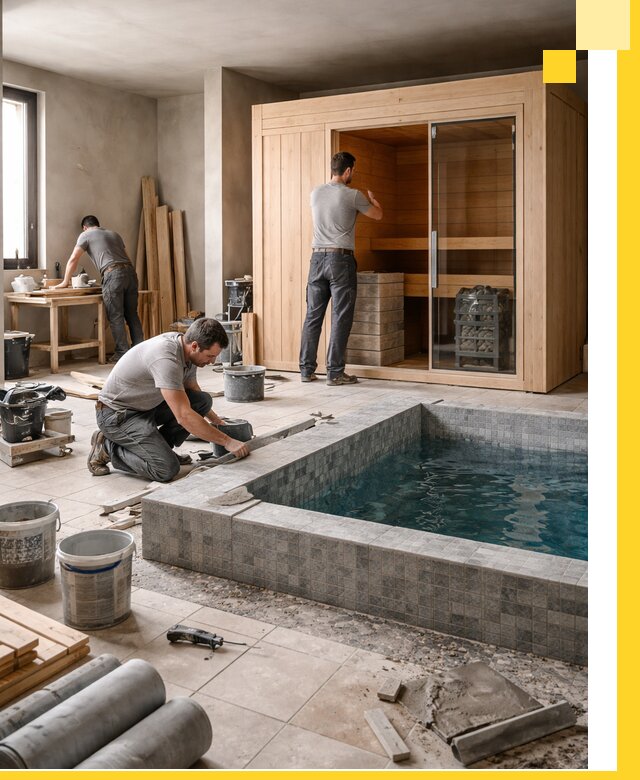 SPA зоны под ключ с бассейном сауной и печью в Асбесте